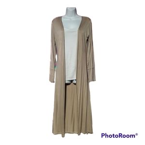 Aabideen women's lightweight tan cardigan long